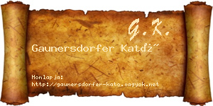 Gaunersdorfer Kató névjegykártya